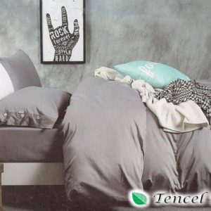 Bộ chăn ga gối cotton Ai Cập màu xám