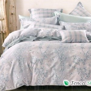 Bộ vỏ chăn ga gối cotton Ai Cập hoa xanh CAH 31