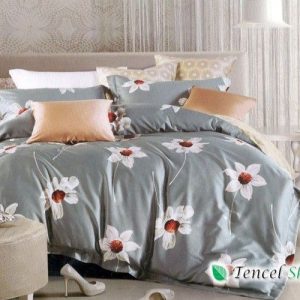 Bộ vỏ chăn ga gối cotton Ai Cập hoa xanh CAH 39