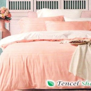 Bộ chăn ga gối cotton Ai Cập (màu cam nhạt)