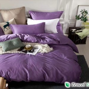 Bộ chăn ga gối cotton Ai Cập màu tím nhạt - CAT 32