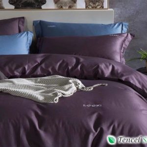 Bộ chăn ga gối cotton Ai Cập tím sẫm - CAT32B
