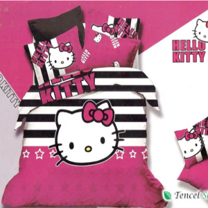 Bộ chăn ga gối cotton lụa hình Hello Kitty - CTL 1100
