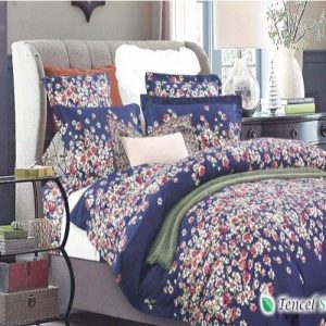 Bộ chăn ga gối cotton lụa Hàn Quốc hoa xanh - CTL 1189