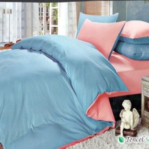 Bộ chăn ra gối phối màu cam xanh - LC 041