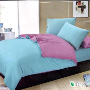 Bộ chăn ga gối phối màu xanh tím - LC 101