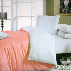 Bộ chăn ga gối phối màu cam ghi - LC 102B