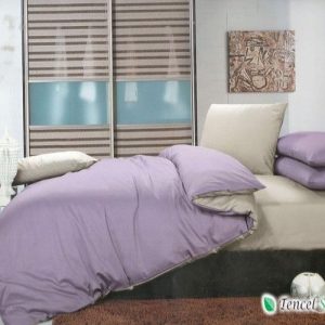 Bộ chăn ga gối phối màu xám tím - LC 108