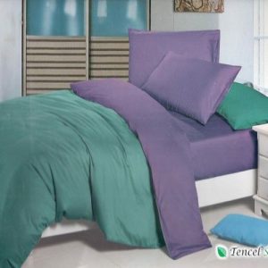 Bộ chăn ga gối phối màu xanh tím - LC 131
