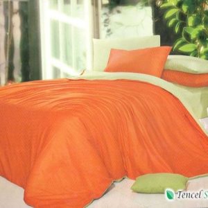 Bộ chăn ga gối phối màu cốm cam - LC 133