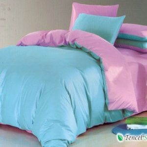 Bộ chăn ga gối phối màu xanh hồng - LC 143