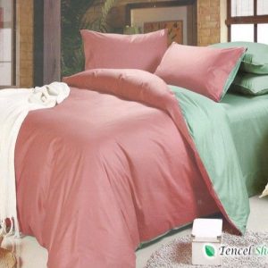 Bộ chăn ga gối phối màu nâu xanh ngọc - LC 148
