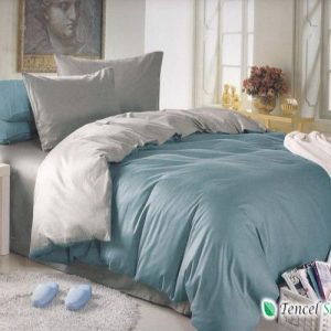 Bộ chăn ga gối phối màu xanh xám - LC 150