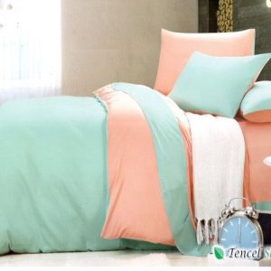 Bộ chăn ra gối phối màu xanh cam - LC 152