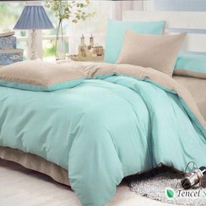 Bộ chăn ga gối phối màu ghi xanh - LC 162