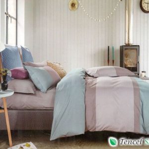 Bộ vỏ chăn ga gối cotton nhung NM 197 kẻ ghi xanh
