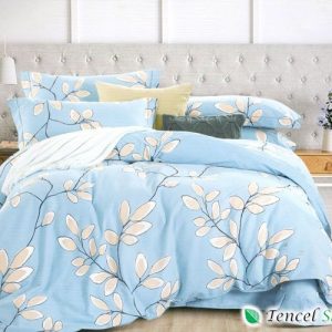 Bộ vỏ chăn ga gối cotton nhung hoa xanh - NM214