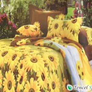 Bộ vỏ chăn ga gối cotton nhung cao cấp hoa vàng - NM067