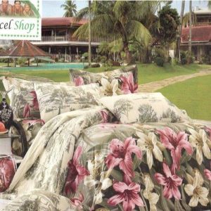 Bộ chăn ga gối cotton nhung cao cấp hoa nâu NM 097
