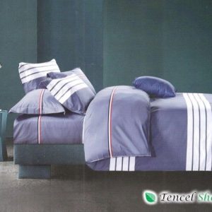 Bộ chăn ga gối cotton nhung cao cấp kẻ tím