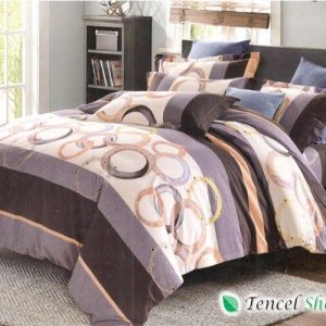 Bộ chăn ra gối cotton nhung cao cấp họa tiết nâu kem - NM 186