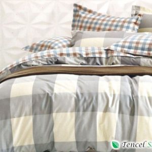Bộ vỏ chăn ga gối cotton 100% kẻ carô - CT 1273