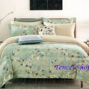Bộ Vỏ Chăn Ga Gối Cotton Ai Cập Hoa Xanh - CAH 27B