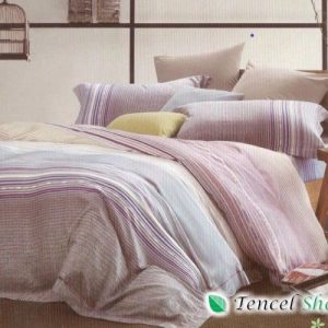 Bộ vỏ chăn ga gối 100% Tencel 60s kẻ ghi TC119